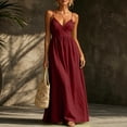 thumbnail image 5 of Aimik Women's Wrap Waist Maxi Sundress Summer Spaghetti Strap V Neck Solid Maxi Sundress Loose Airy Casual Vacation Long Dress, 5 of 6