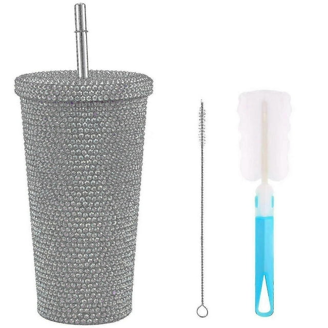 Multi-color Water Glass, Water Diamond Insulation Cup, Bling Diamond Tumbler 500 Ml/17 Oz 21.5 X 6.5