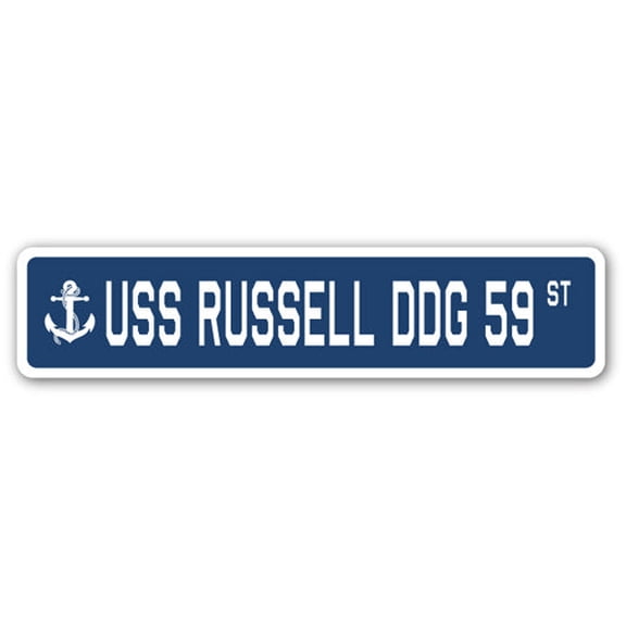 USS RUSSELL DDG 59 Street Sign us navy ship veteran sailor gift