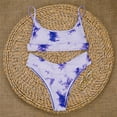 thumbnail image 4 of Miluxas Swimsuits for Women,Women Tie-dye Pattern Top with Panty Bikini Set Two Piece Swimwear Purple S(S), 4 of 8
