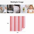 thumbnail image 4 of Red Pink Stripe Cloth Napkins, Geometric White Vertical Striped Washable and Reusable Dinner Napkins Set of 4, Table Napkin for Kitchen Party Birthday Wedding Hotel Housewarming 20"x20", 4 of 8