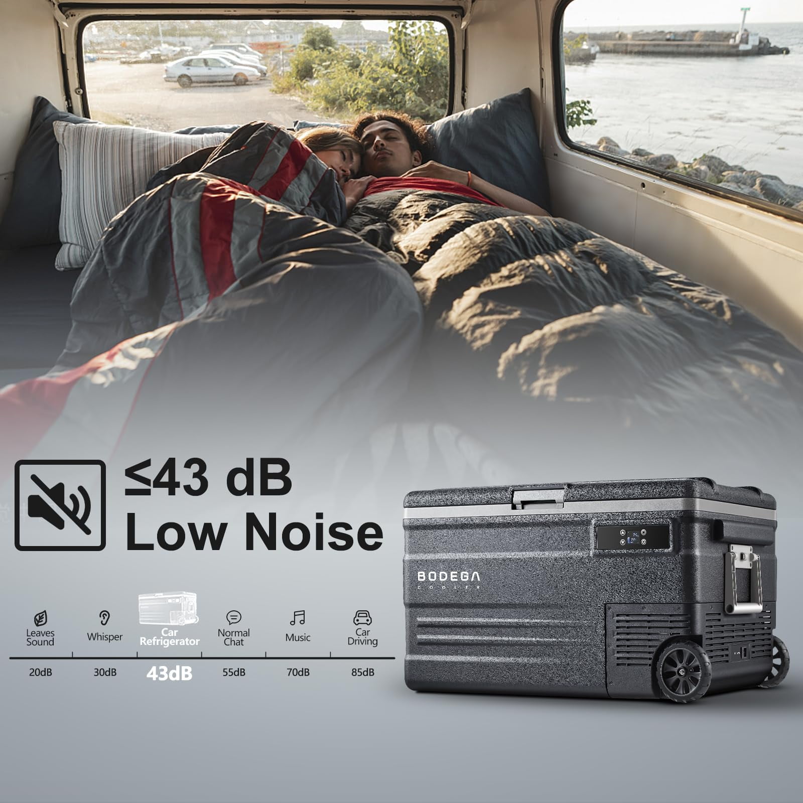 BODEGA 12 Volt Car Refrigerator 80 Quarts Portable Fridge 75L RV Freezer Single Zone,with APP Control,-4℉-68℉ Car Cooler,12/24V DC & 100-240V AC for Travel, Camping,Outdoor,Truck,SUV