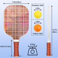 thumbnail image 3 of Pickleball Paddles Set Of 1, Fiberglass Surface, Denim Jean Print, 1 Paddle, 2 Balls & Bag, 3 of 5