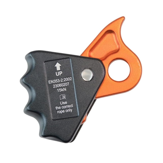 Dispositivo de seguridad anticaídas de alta resistencia de aleación de aluminio para cuerda de escalada Naranja