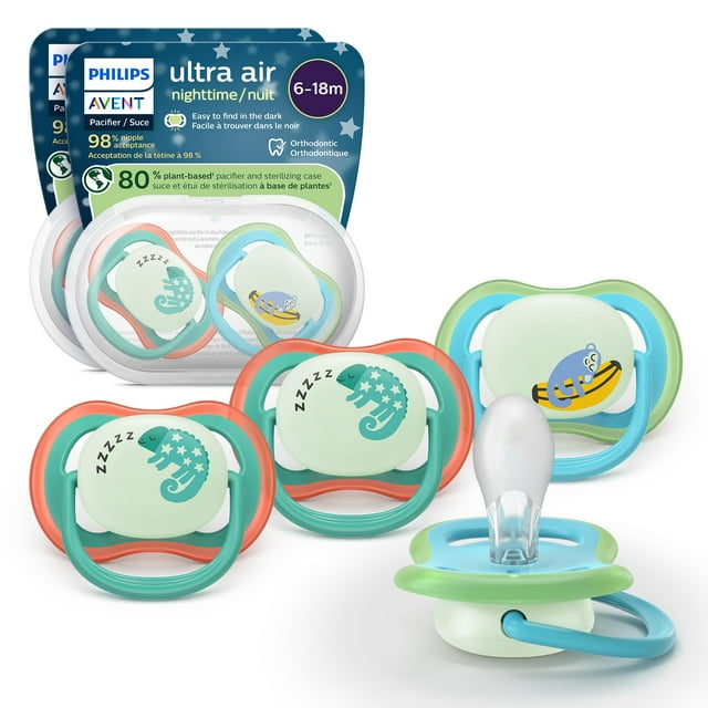 Chupete AVENT Ultra Air Nocturno Ortodóntico 6-18 meses Paquete de 4