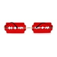 thumbnail image 1 of Razor Blade Shape Funky Hipster Rimless Sunglasses Gold Red, 1 of 4