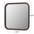 thumbnail image 5 of Mordern Square Brown Woven Grain Decorative Wall Hanging Mirror,PU Covered MDF Framed Mirror for Bedroom Living Room Vanity Entryway Wall Decor,23.62x23.62inch, 5 of 7
