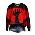 thumbnail image 7 of Duqingm Halloween Shirts for Women 2026 Novelty Funny Print Gothic Tshirts Long Sleeve Crewneck Tops,M, 7 of 7