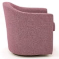 thumbnail image 3 of Fox Hill Trading Marissa Traditional Fabric Tufted Swivel Chair in Rose Pink, 3 of 5