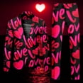thumbnail image 2 of Men's Heart Print Slim Fit 2-Piece Suit with Blazer and Pants, Valentines Day Love Outfit for Party Wedding Holiday Events, 2 of 6