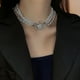 thumbnail image 3 of Collar con pulsera de perlas con incrustaciones de diamantes de estilo emperatriz viuda de Corea, cadena de clavícula con cuello de planeta de múltiples capas para mujer, 3 of 6