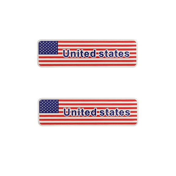 Ysmzzmsy Country Flag Metal Emblem Stickers, 4x1.06 inches, 2-Pack, Decorative Auto Badge for Cars, Motorcycles