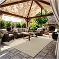 thumbnail image 2 of Koeckritz Rugs Putty Checkerboard Eco-Friendly DuraKnit Indoor/Outdoor Area Rug, 5' x 8', 2 of 8