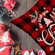 thumbnail image 5 of Fundas de almohada navideñas YONGSHENG juego de 4 18 x 18 pulgadas a cuadros de búfalo negro y rojo, 5 of 5