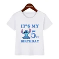 thumbnail image 3 of Ropa para niños con estampado de Lilo y Stitch de Disney, camiseta de algodón para niños y niñas de 1, 2, 3, 4, 5, 6, 7, 8 y 9 años, 3 of 5