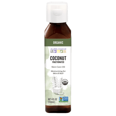 Aura Cacia Certified Organic Fractionated Coconut Skin Care Oil, 4 fl oz