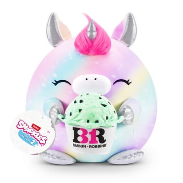 SNACKLES 8 inch Snackle (Baskin Robinns) Marty the Unicorn, Ultra Soft Collectible Plush Toy by ZURU