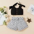 thumbnail image 2 of Baby Boys Girls Gifts Toddler Baby Girls Wave Point Print Sling Clothes Comfortable Cute Tow-piece Going Out Outfits for Girls, 2 of 9