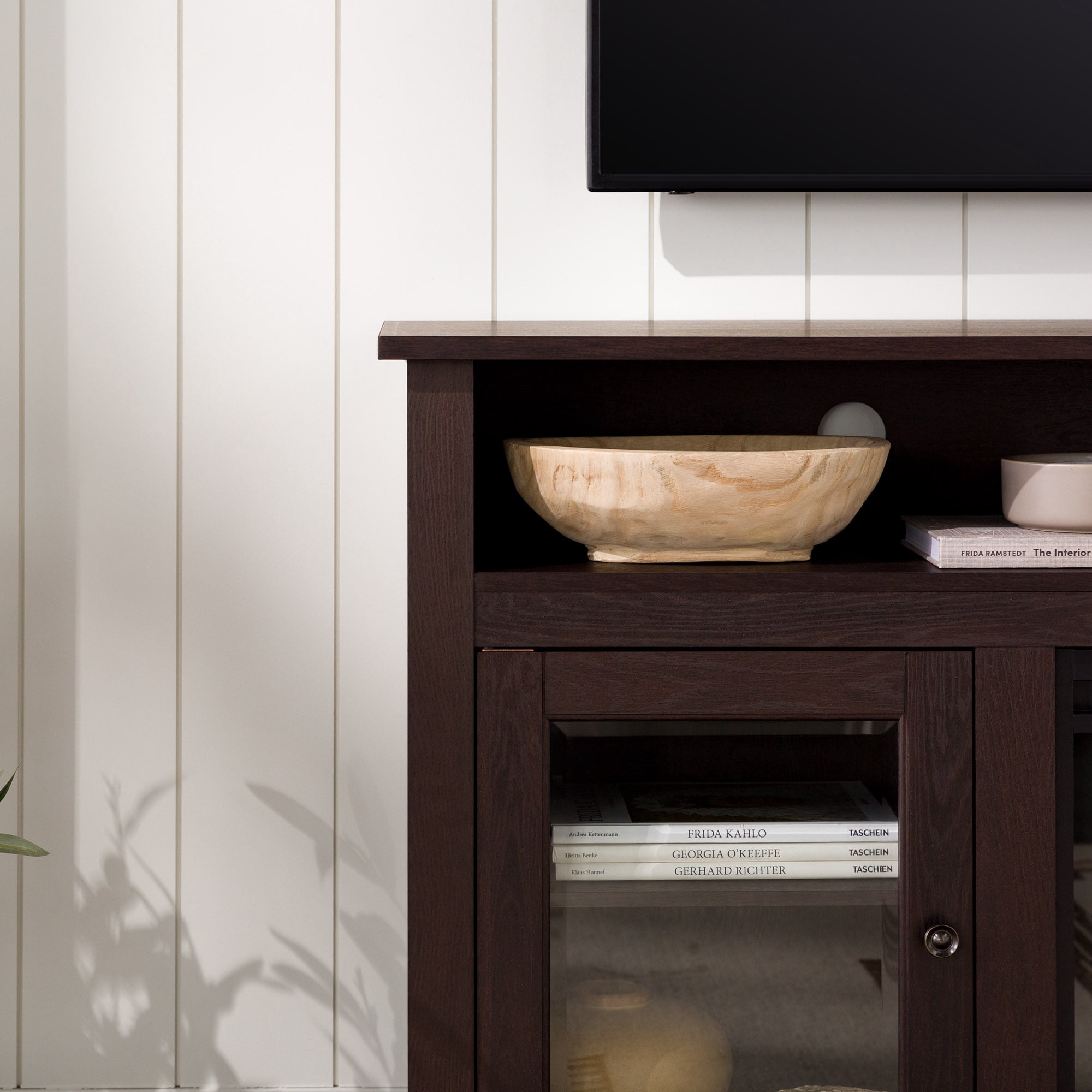 Woven Paths Highboy 2 Door Electric Fireplace TV Stand for TVs up to 65", Espresso