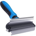 thumbnail image 1 of Dog Brush and Cat Brush, 2 in 1 Pet Undercoat Rake Grooming Tool for Deshedding, Mats & Tangles Removing, Dog Shedding Brush and Dematting Comb for Large Small Dogs & Cats' Hair Remover, 1 of 7