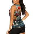 thumbnail image 3 of Fuzoiu Vibrant Bouquet Waterfall Print Women's Workout Tank Top,Athletic Racerback Sports Tank,Tops Sleeveless Running Loose Fit Yoga Tops,Active Shirts for Yoga, Running, and Gym-XX-Large, 3 of 7