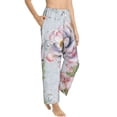 thumbnail image 2 of Haiem Vintage Rose Women's Pajama Pants Ultra Lightweight Pjs Bottoms Sleepwear Bottom Pants With Pocket Drawstring-Medium, 2 of 9