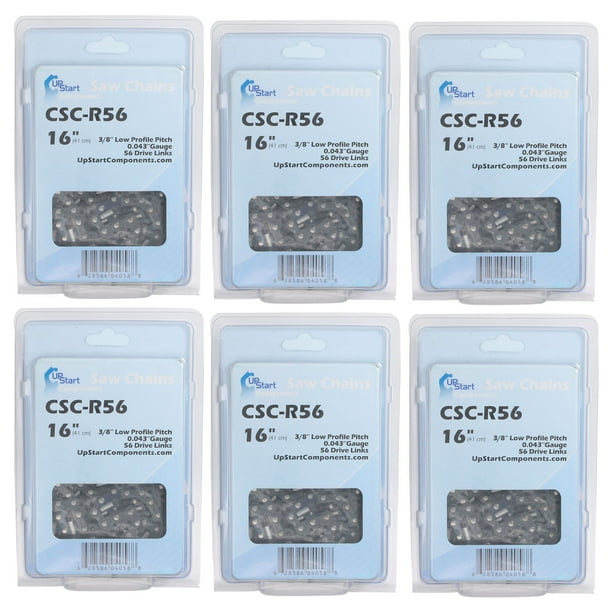 6Pack 16Inch Chainsaw Chain Replacement for EGO CS1600 56V Lithium