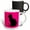 Multicolor, variant on 3drose, Minimalistic Black Cat Silhouette Vector Art, 11oz Two-tone Blue Mug
