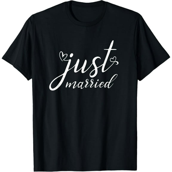Premium Daily Comfort - Just Married Wedding Gift Couples Beach Vacation Honeymoon T-Shirt