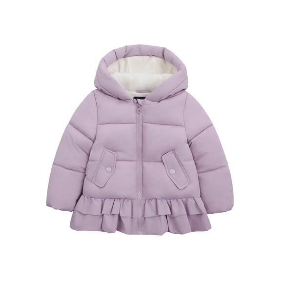 Rokka&Rolla Toddler Girls' Ruffle Winter Coat Fleece Lined Kids Jacket
