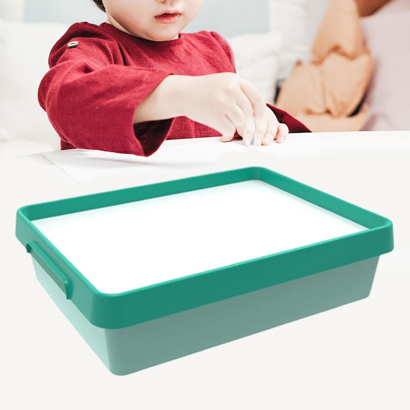 LeeQinersw Sand Painting Light Box Boys Girls Color Shape Cognition Sensory Light Table Green