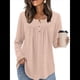 thumbnail image 2 of Camisas de Larga para Mujer, Conjuntos de Otoño, Cuello Redondo, Túnicas Casuales, Blusas de Moda, Ropa de Moda. Rosa M, 2 of 6