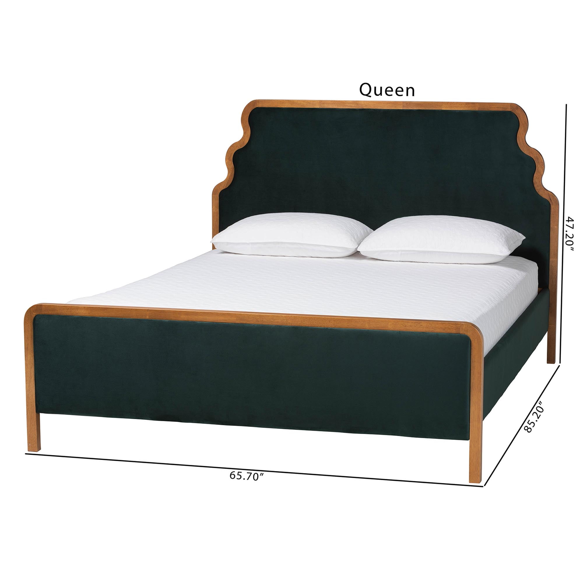 Baxton Studio Gerianne Modern Platform Bed, Queen, Green