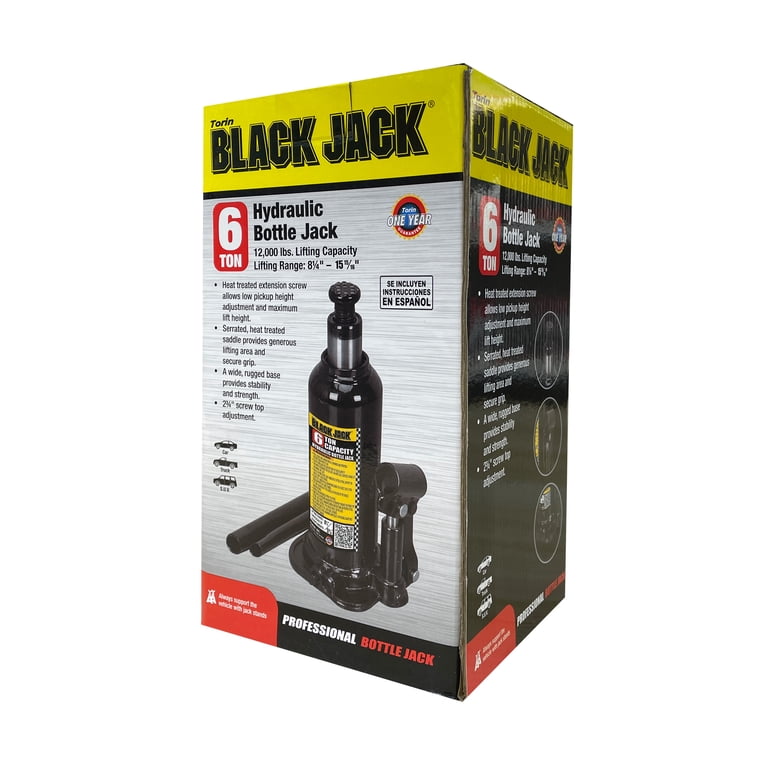 Black Jack 6 Ton Welded Steel Bottle Jack, T90613W - Walmart.com