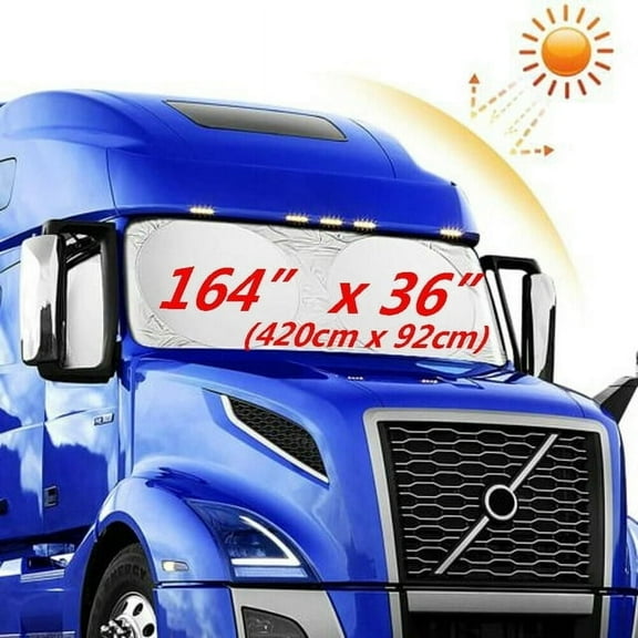 AUTOXBERT Full Coverage Windshield Side Window Sun Shade Heat Cover for Volvo & Semi Truck