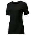 thumbnail image 2 of Womens Scoop Neck T Shirts Basic Ribbed Tees Fitted Tshirt Plain Short Sleeve Tops Casual, 2 of 5