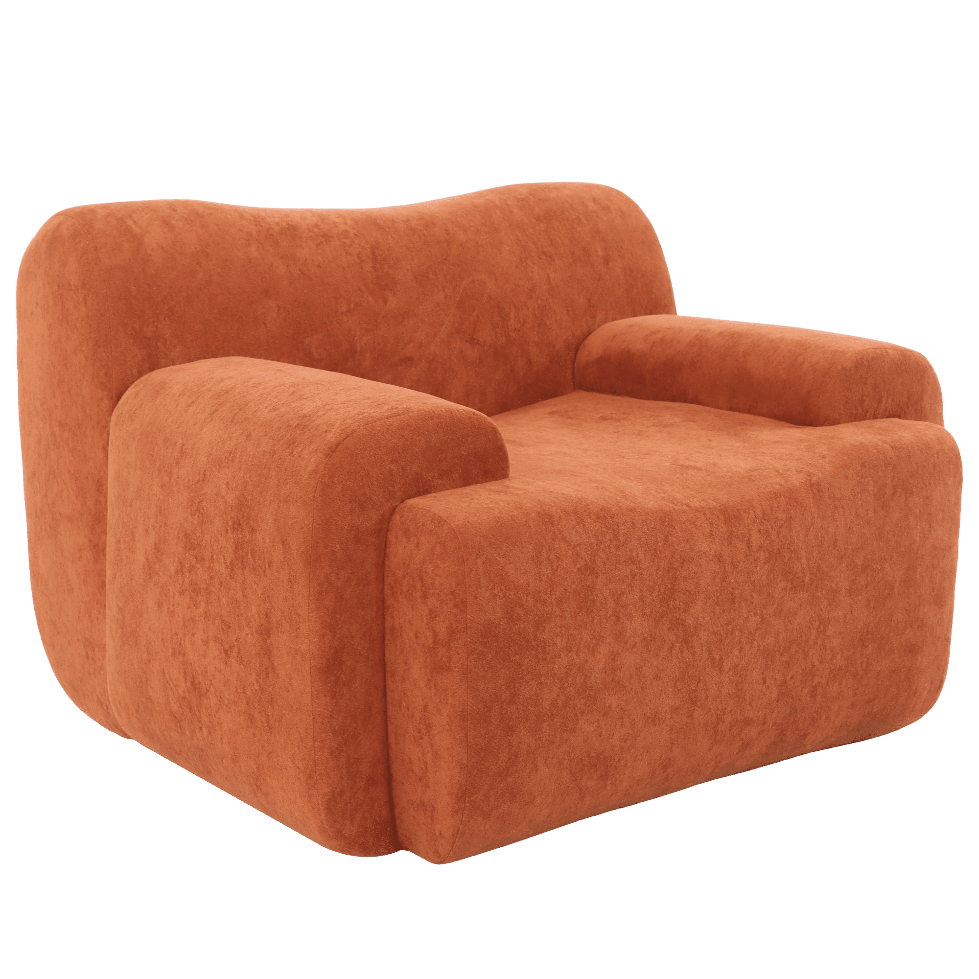 Leumius Oversized Accent Chair,Chenille Fabric Armchair,Comfy Upholstered Single Sofa Chair for Living Room, Bedroom,No Assembly Required,Orange