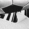 thumbnail image 5 of Manfei Sport Bed Spread Queen, Football Queen Coverlet Set, Black White, Reversible 3 Pieces, 1 Quilt and 2 Pillowcases, 5 of 7