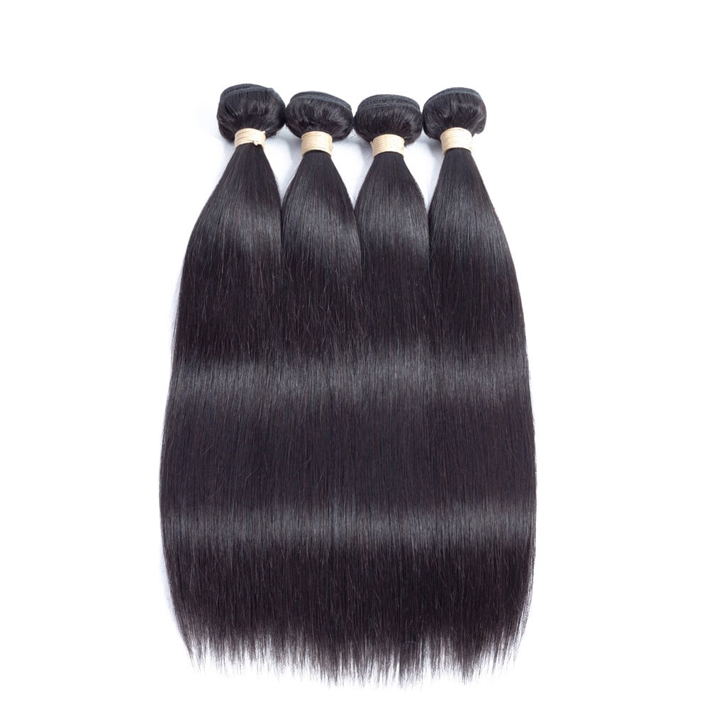 Straight Human Hair 3 Bundles Natural Black Color 100g Per Bundle