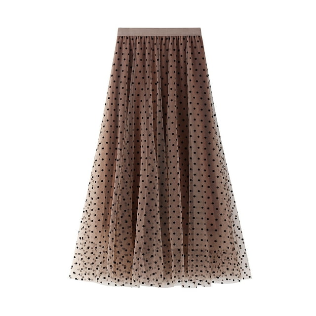 Mialoley Jupe en Tulle à Patchwork Taille Haute pour Femmes, Printemps, Automne et Hiver
