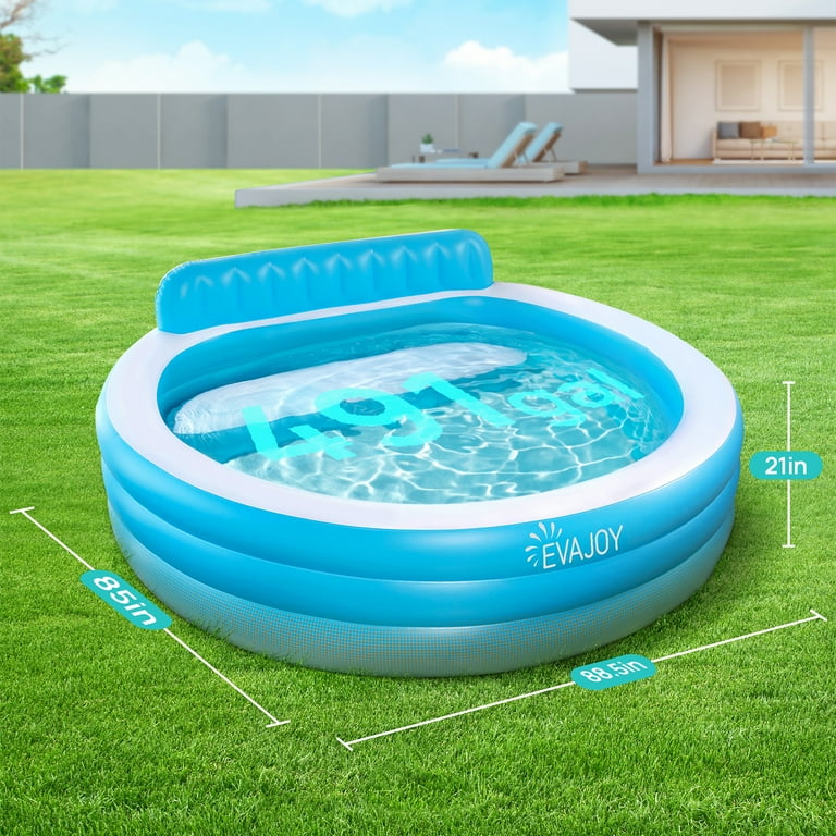 Evajoy Inflatable Spray Kiddie Pool with slide for kids