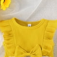 thumbnail image 3 of Vedolay Girls Dresses Girls Casual Dress Cotton Short Sleeve Swan Embroidered,Yellow 3-4 Years, 3 of 5