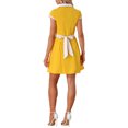 thumbnail image 3 of INSPIRE CHIC Women's Button Down Shirt Dress Notch Lapel Short Sleeve Belted Work Dresses XS Yellow, 3 of 6