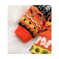thumbnail image 6 of Seyurigaoka 2 Pcs Baby Girl Boy Halloween Outfits Pumpkin Skeleton Ghost Spider Bat Print Crew Neck Long Sleeve T-Shirt + Casual Long Pants Set for 1-6Y Toddler Kids, 6 of 8