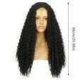 thumbnail image 2 of African Human Hair Wigs Long Straight Lace Front Wig Natural Medium Parted Synthetic Fiber Headpiece, 2 of 8