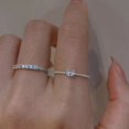 thumbnail image 1 of Anillo de lujo con forma de corazón y luz, estilo apertura, con incrustaciones de diamantes de imitación en forma de corazón de melocotón, 1 of 6