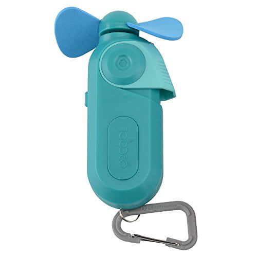 O2Cool Sport Misting Fan Battery Operated Carabiner Portable Teal 