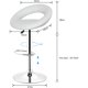 thumbnail image 4 of Taburete de Bar Juego de 2, Taburete con asiento redondo, Taburete de cocina Giratorio en 360° con Respaldo y Reposapiés - Blanco esquí esquí Gafas de esquí, 4 of 5