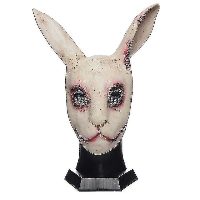 Máscara de conejo asesino de terror, máscara de conejo sangriento para fiesta de Halloween, decoración de festival