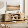thumbnail image 5 of Boho TV Stand for TVs up to 65",Entertainment Center with Rattan Door and Adjustable Shelves,Rattan TV Console for Living Room, 5 of 7